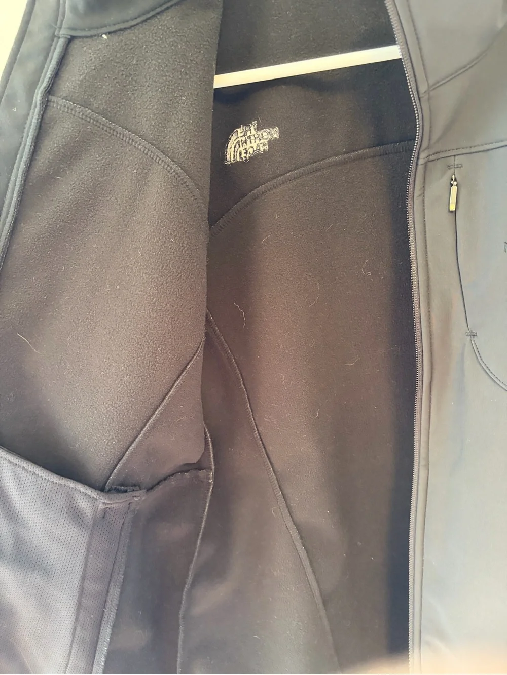 The North Face Jacket Womens Large Black WindWall Softshell Hooded Fleece Lined